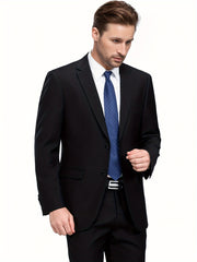 Men's Black Blazer Suit Jacket for Business Weddings All Occasions