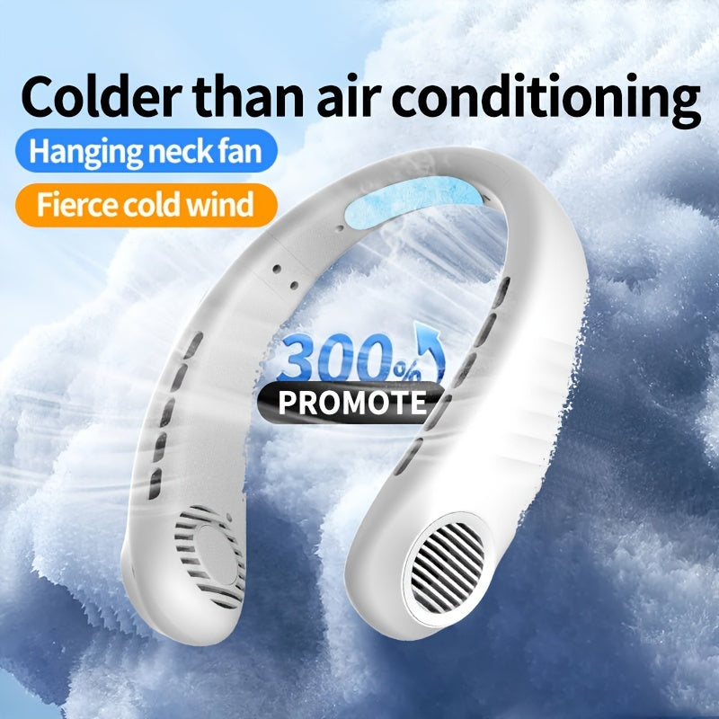Rechargeable Neck Fan with 5 Adjustable Speeds Hands-Free Personal Cooling for Travel Outdoor Use