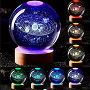 USB-Powered 3D Laser Crystal Ball Night Light Galaxy Design for Home Decor and Gifts