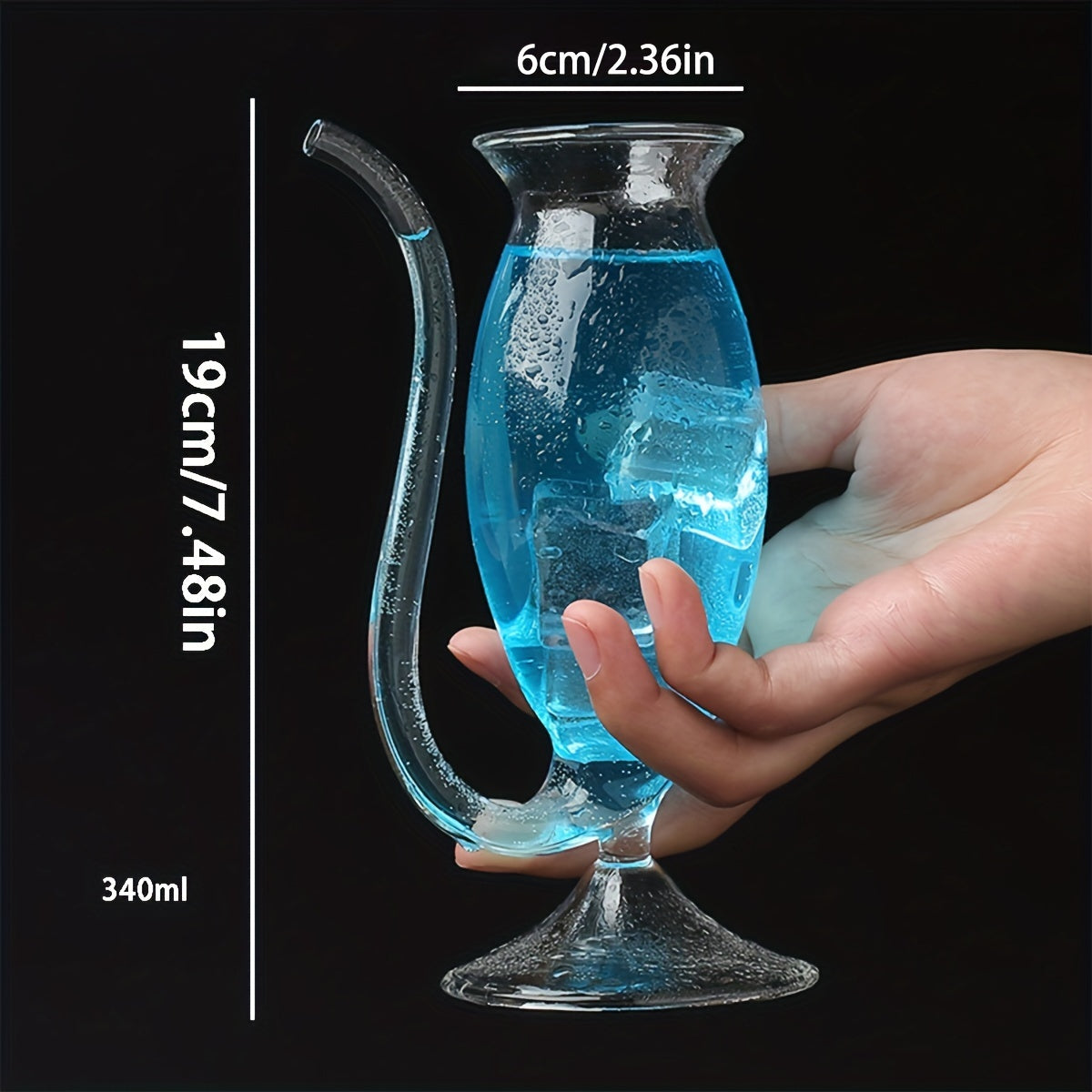 Reusable Tall Glass for Sparkling Wine and Red Wine Insulated Hand Wash Only