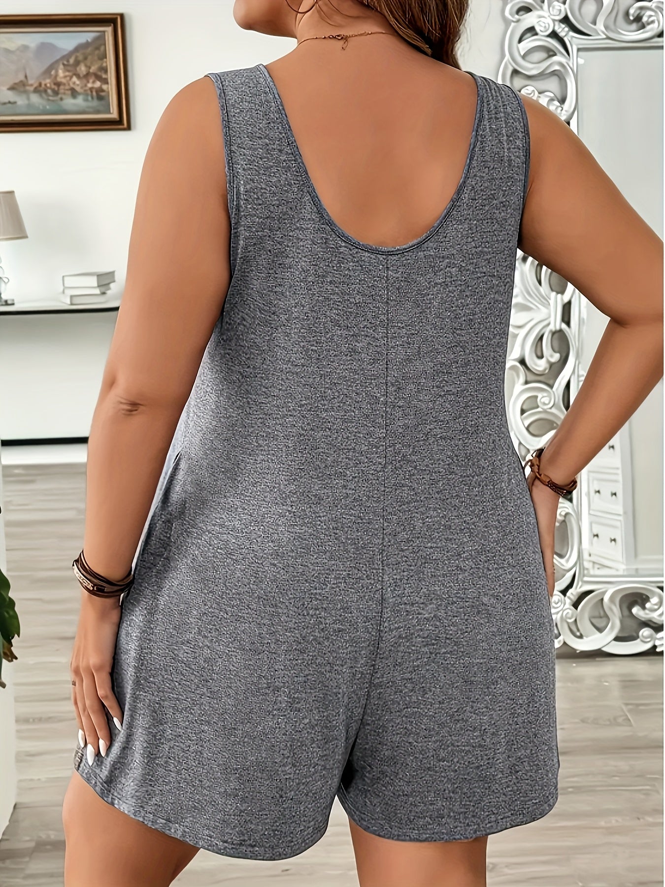 Women's Plus Size Jumpsuit Set Spring Summer Solid Color Bodycon