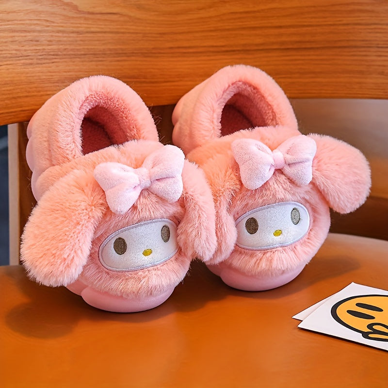 Kids Plush Slippers for Girls and Boys Indoor Warm Non-Slip Slip-On House Shoes