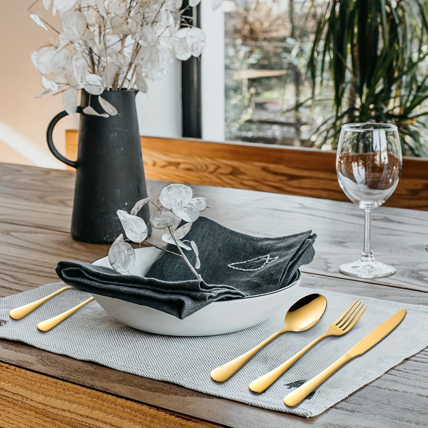 Set of 40/60 Stainless Steel Cutlery Gold Finish Mirror Polished Dishwasher Safe for Special Occasions