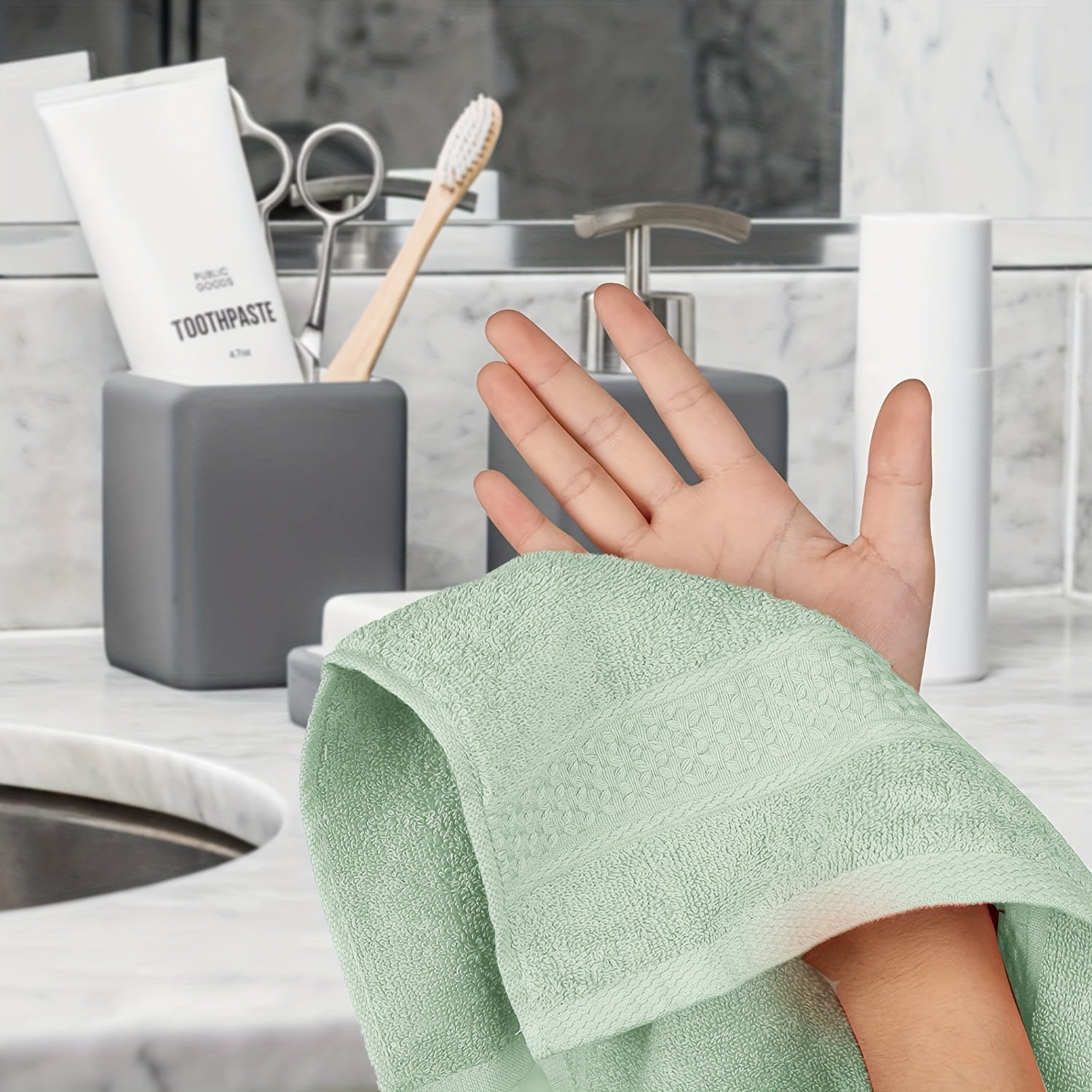 Set of 6 Cotton Wash Cloths in 6 Colors 33x33cm Highly Absorbent Bathroom Towels