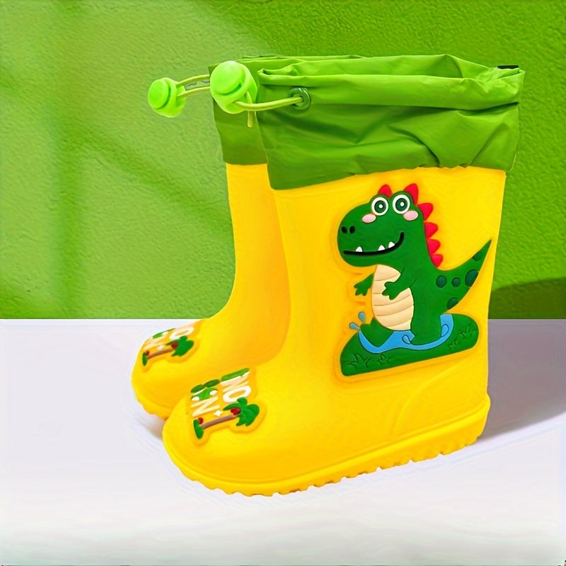 Unisex PVC Rain Boots for Boys and Girls Long Waterproof Shoes for All Seasons