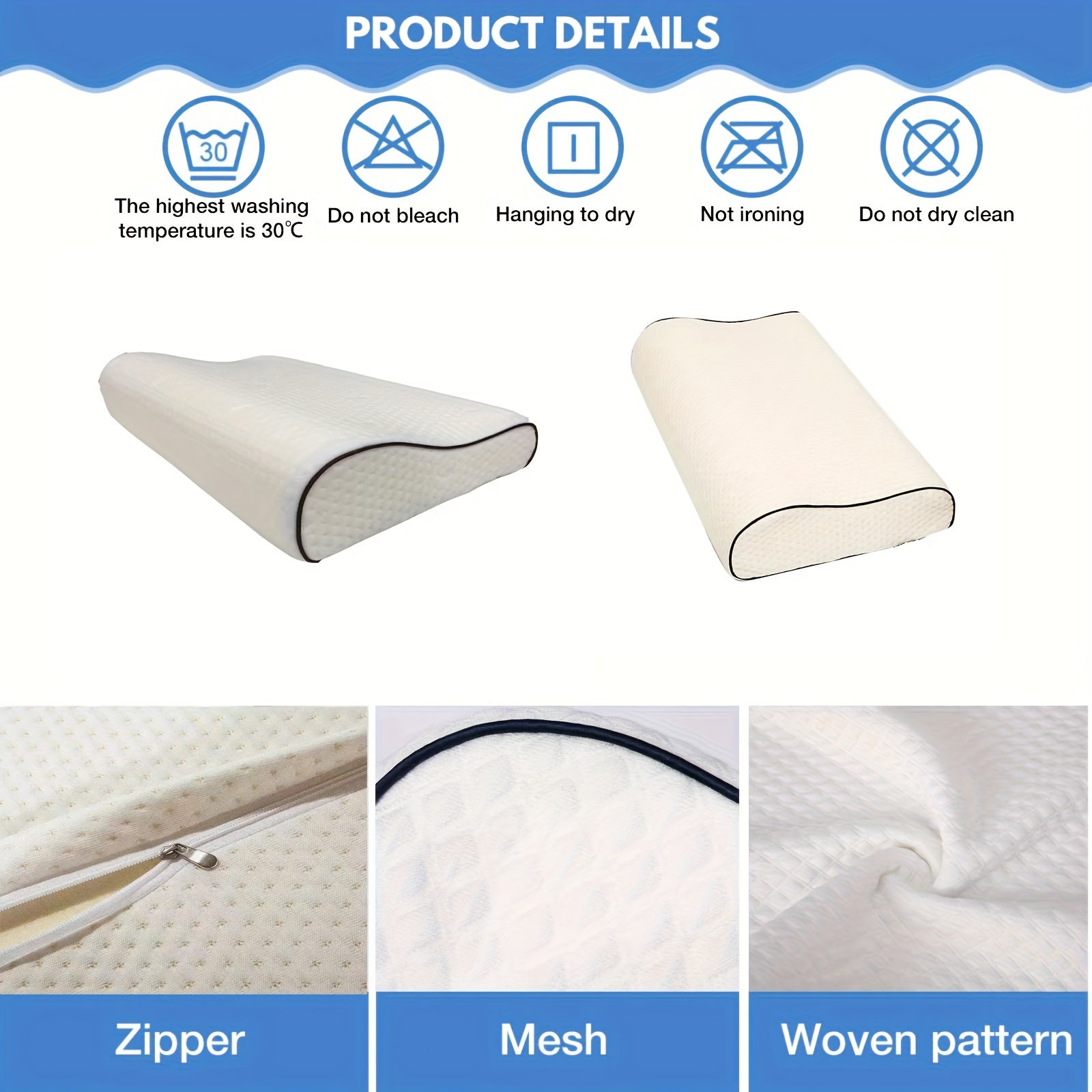 Memory Foam Neck Pillow with Removable Cover for Travel and Sleep