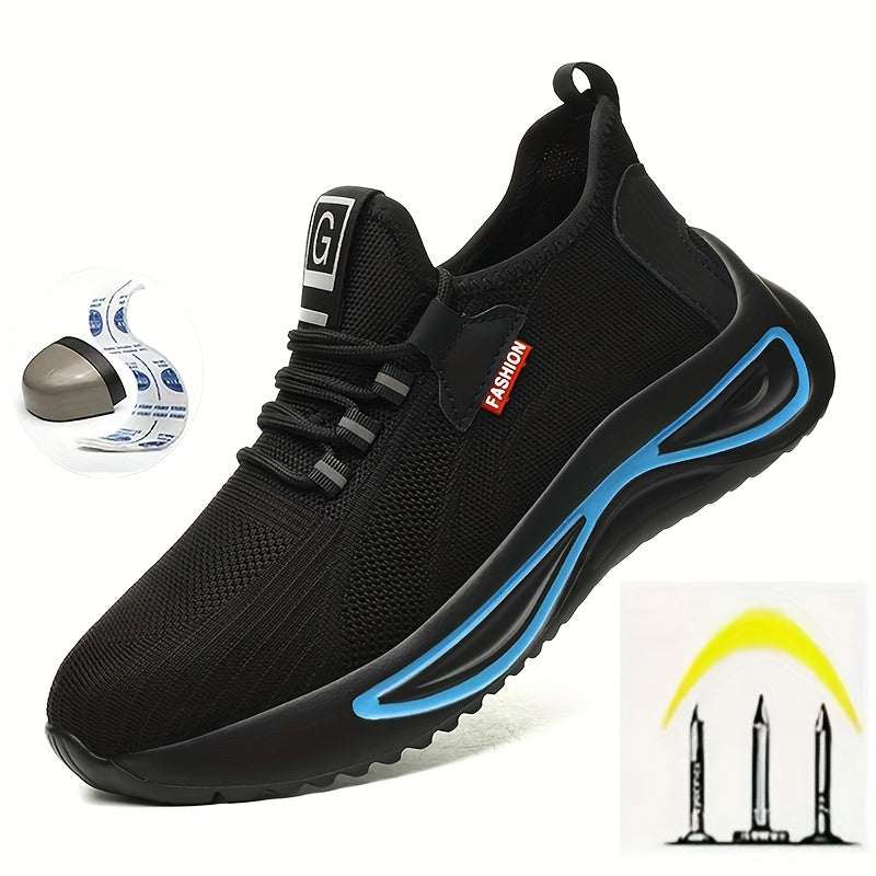 Men's Summer Safety Shoes Puncture Resistant Steel Toe Lightweight Breathable Work Shoes