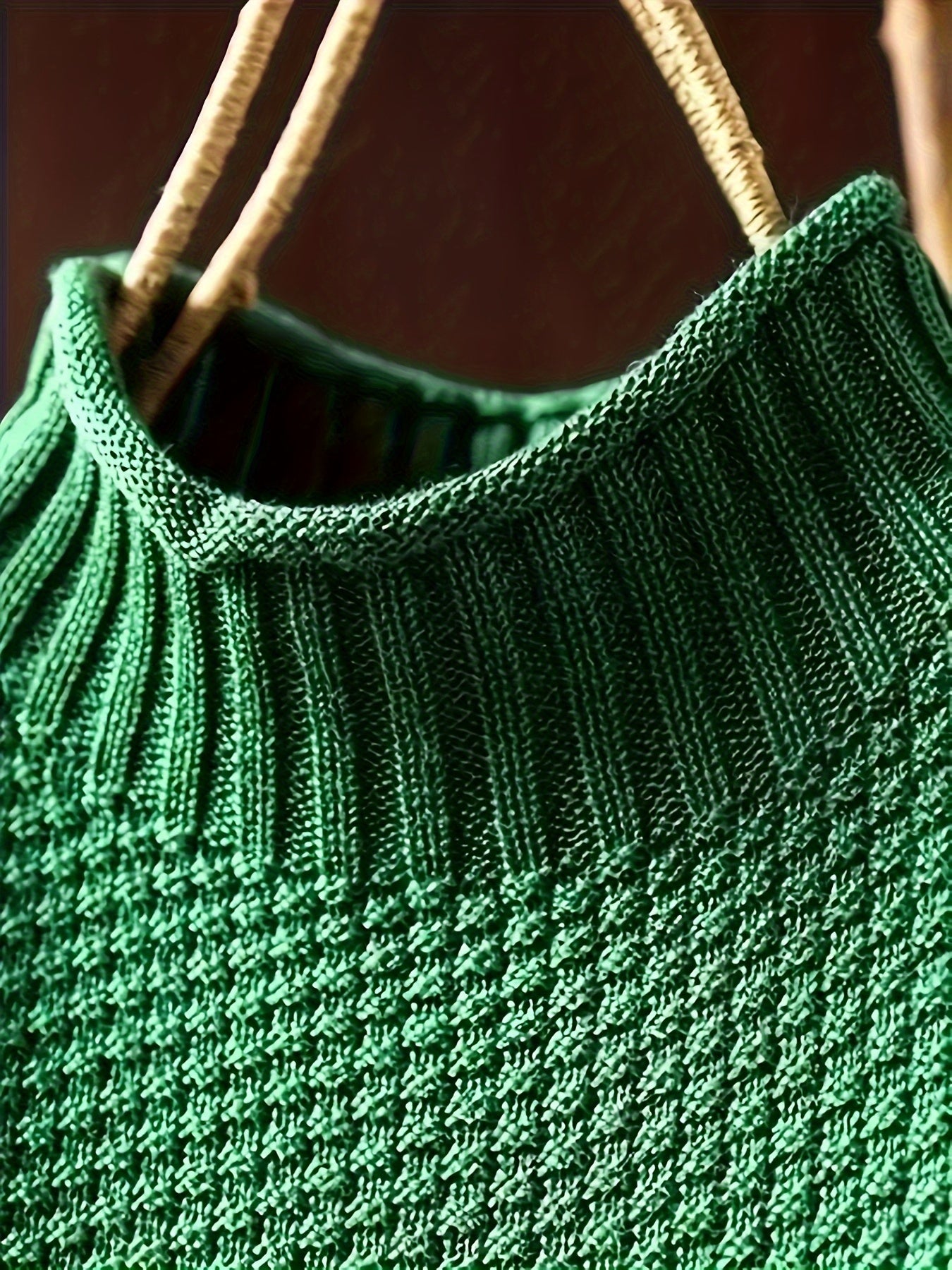 Women Acrylic Oversized Sweater Long Sleeve High Neck Solid Color Fall Winter