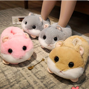 Women's Plush Hamster Slippers Non-Slip Indoor House Shoes Pink Grey Beige