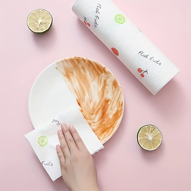 Disposable Bamboo Dishcloths Rolls 50 Sheets Versatile Kitchen Towels