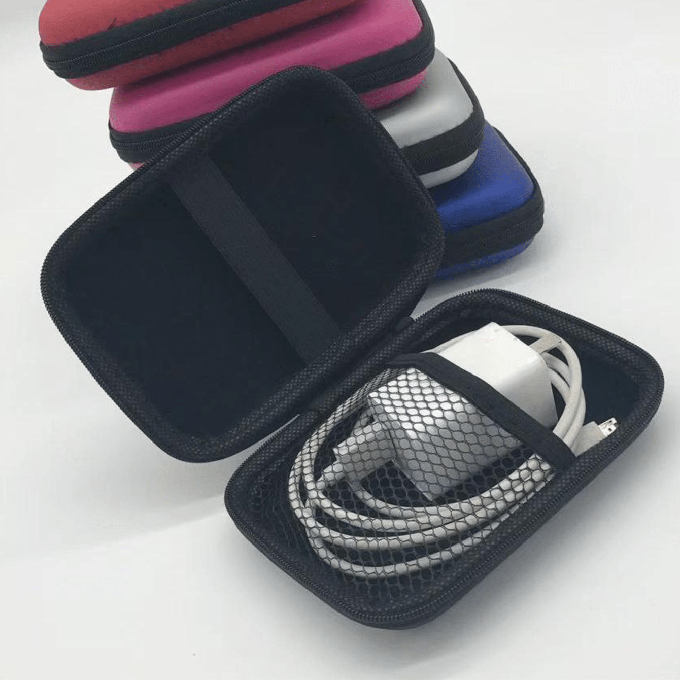 Portativ Tashqi USB Qattiq Disk SSD Qutisi Mobil Quvvat Manbai, Quloqchinlar va Aksessuarlar uchun Saqlash Sumkasi - Uy Tashkiliy uchun Zipli Qop