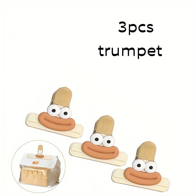 Juego de 3 clips de plástico para bolsas de comida, sellador grande y pequeño para aperitivos