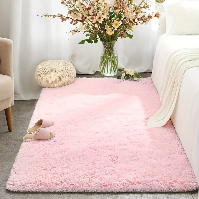 Soft Plush Tie-Dye Bedroom Rug Non-Slip Fluffy Carpet for Living Room and Dorm
