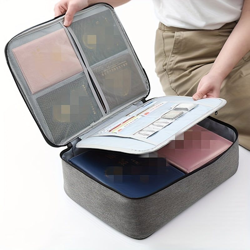 Polyester Document Organizer Bag with Large Capacity for Passports and Business Cards