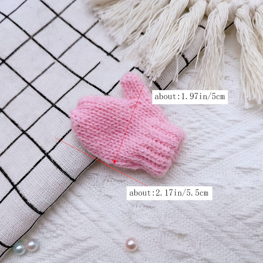 Guantes decorativos de Navidad en miniatura, adornos hechos a mano para el hogar y la oficina