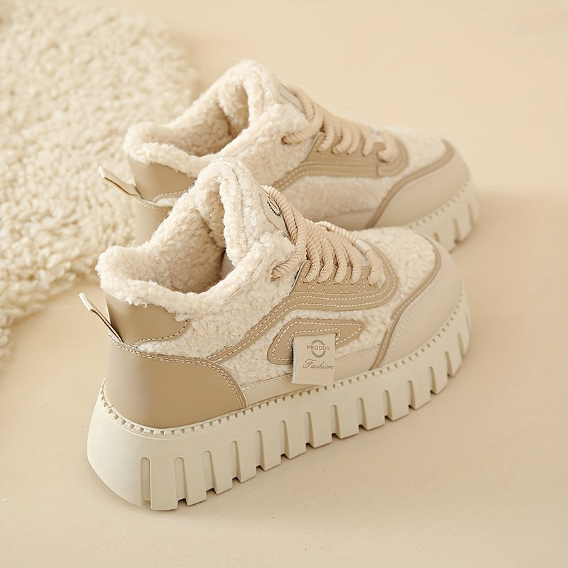 Women's Velvet High-Top Ankle Boots Warm Colorful Winter Casual Sneakers