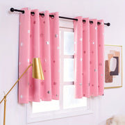 Blackout Curtains with Star Foil Print Thermal Insulated Room Darkening for Bedroom