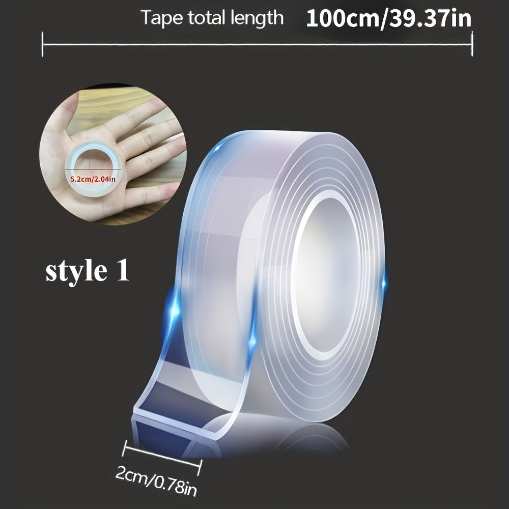 Acrylic Nanometer Magic Tape Double-Sided Waterproof Reusable Transparent Adhesive for Kitchen Bathroom Office