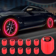8-Pack Glow in The Dark Skull Tire Valve Caps Plastic Universal Fit for Car Motorcycle Bicycle