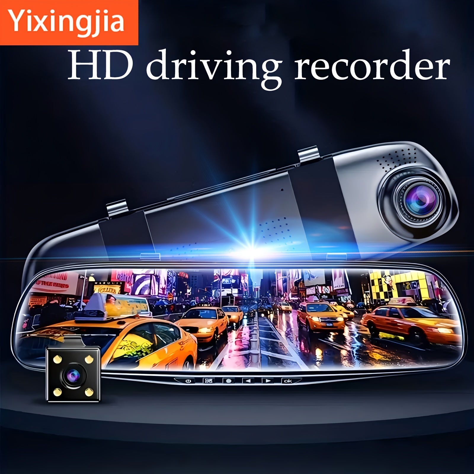 Dual-Lens HD Car Dash Cam with Reverse Image and Loop Recording
