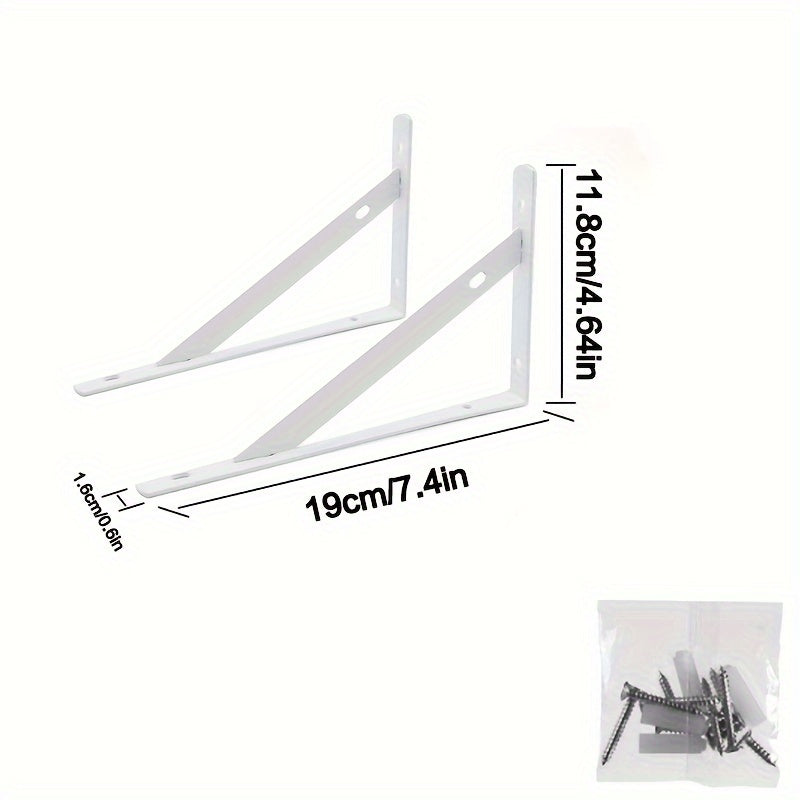 Triangular Wall Shelves Set with Sturdy Brackets for Bedroom Living Room Kitchen