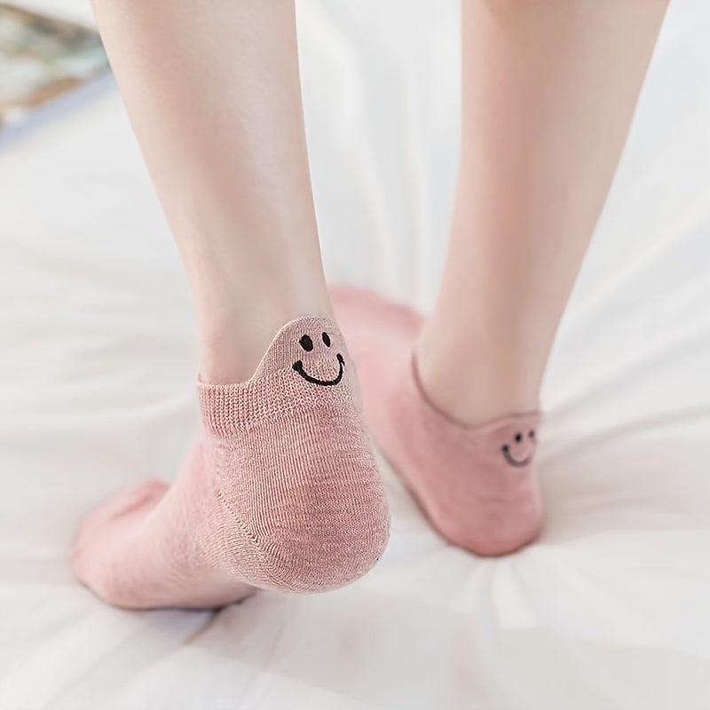 10 Pairs Women’s Embroidered Low Cut Ankle Socks Breathable Casual Socks