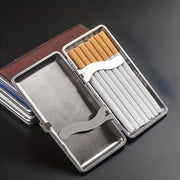 Unisex Leather Cigarette Case Holds 14 Cigarettes Extra Long PU Leather Smoking Accessory