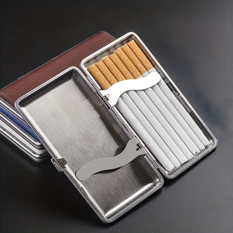 Unisex Leather Cigarette Case Holds 14 Cigarettes Extra Long PU Leather Smoking Accessory