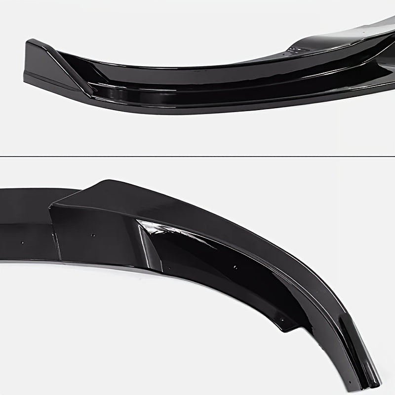 Front Bumper Lip Splitter Carbon Fiber Style for Tesla Model Y and 3pcs Gloss Black