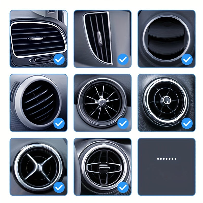 Car AC Vent Mount Durable ABS Triangle Rotating Hook with Metal Clasp