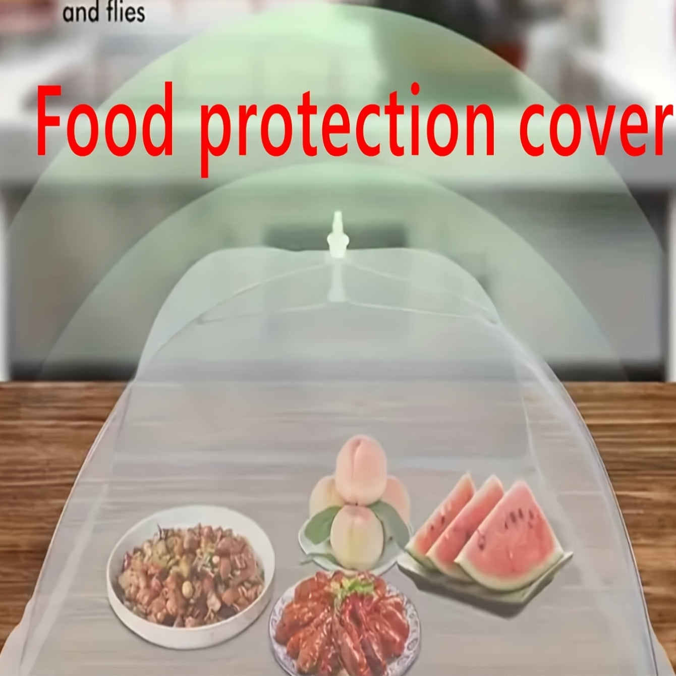 Large Stainless Steel Food Cover Tents Insect-Proof Foldable for Outdoor Use