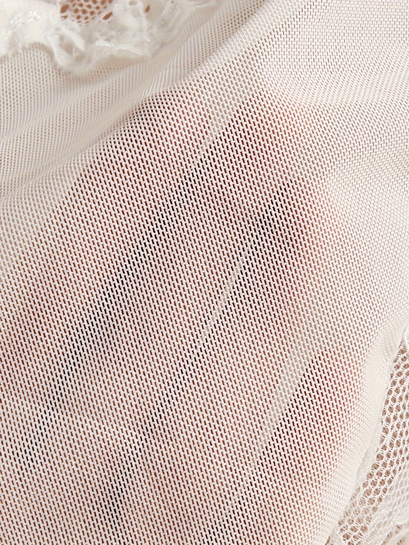 Women's Lace and Mesh Bodysuit with Knit Fabric and Minimal Support