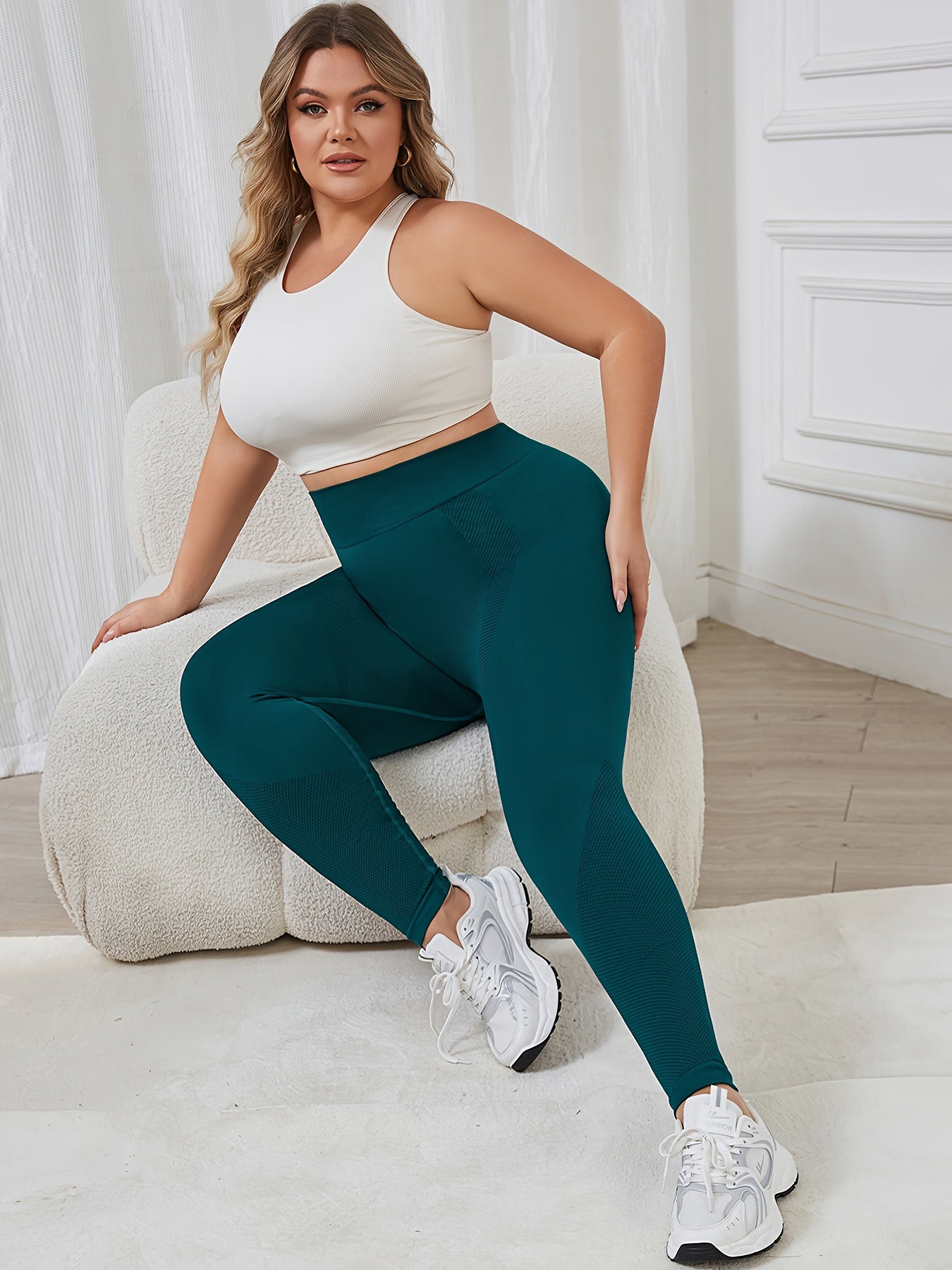 Plus Size Women's High-Waist Stretch Yoga Pants Tummy Control Leggings