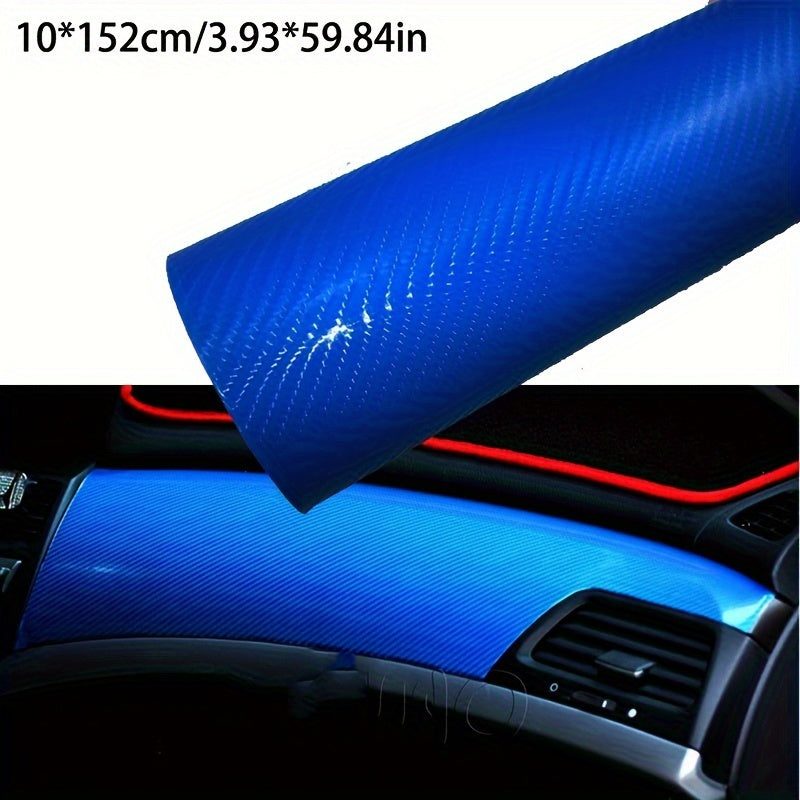 Car Interior Wrap Sticker Glossy Carbon Fiber Vinyl Film 10x152cm