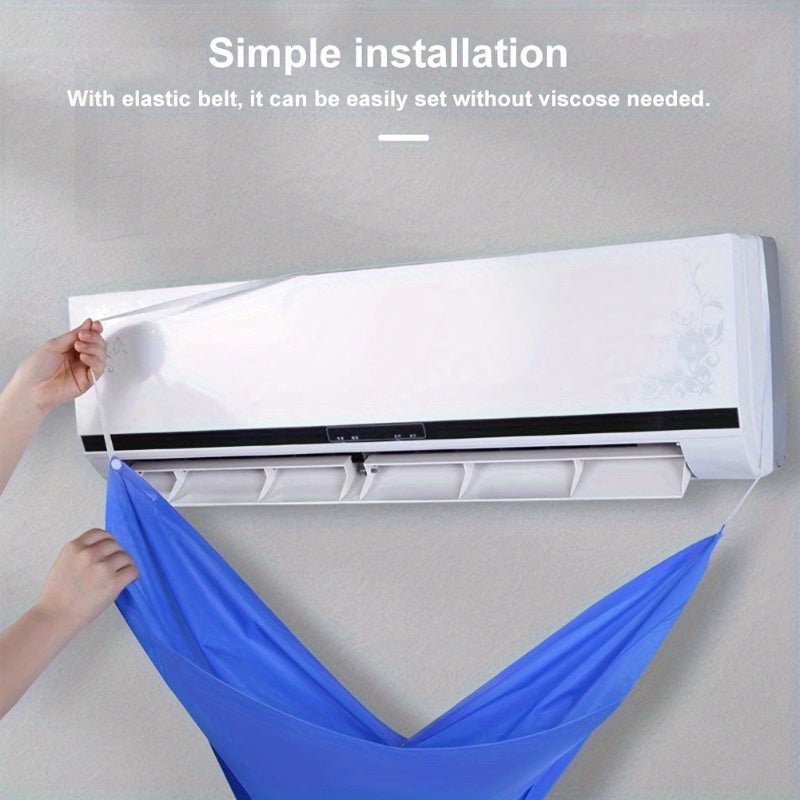 Reusable Waterproof Self-Adhesive AC Maintenance Cover for Wall-Mounted Air Conditioners