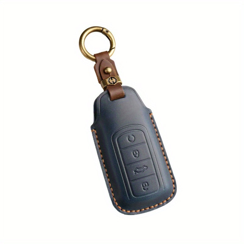 Car Remote Key Fob Cover Shell with Keyring for SUV Universal Black
