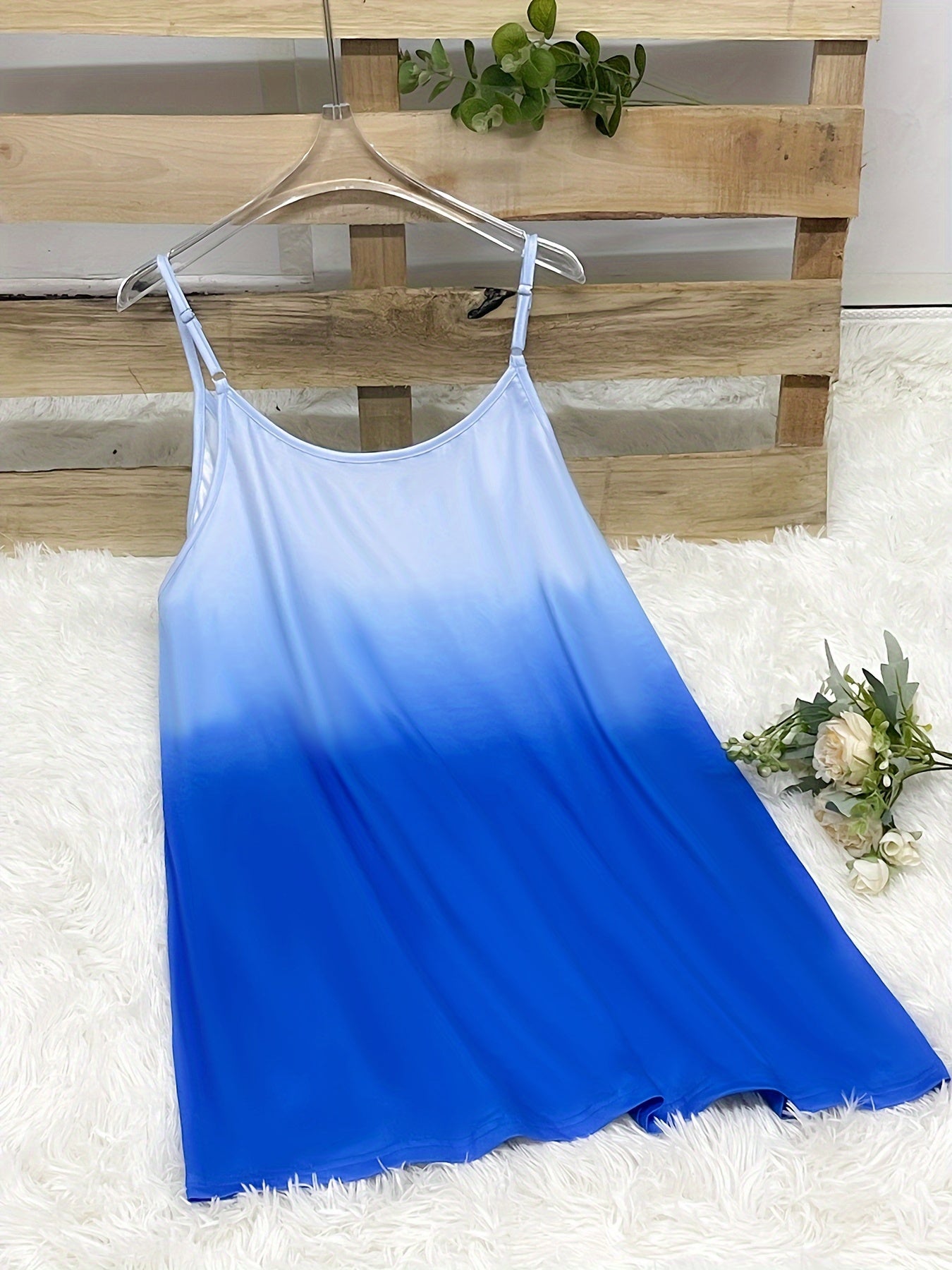 Женская блузка с градиентным принтом и сборками, без рукавов, летняя топ-камис