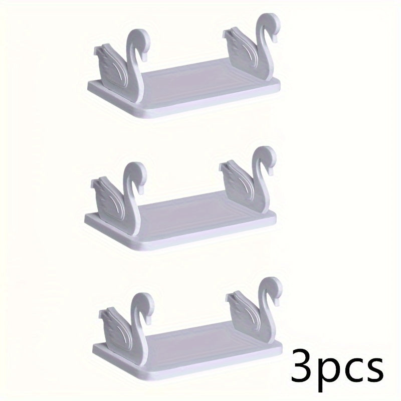 Swan-Shaped Wall-Mounted Bathroom Shelves for Storage and Organization