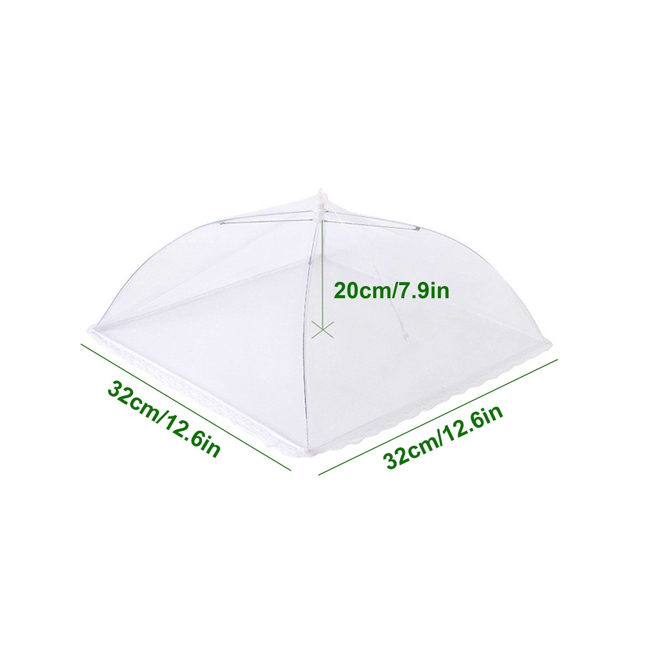 White Mesh Food Cover, Foldable, Insect and Mosquito Net, Easy to Clean, for Camping and Dining