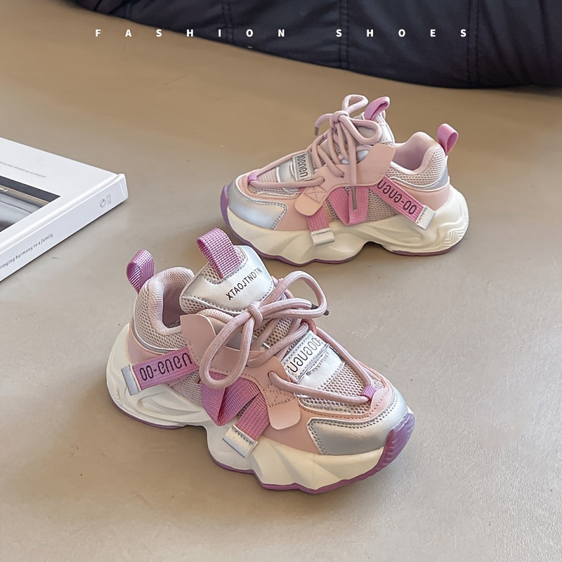 Kids' Breathable Low Top Sneakers for Girls Sport Casual Hiking Rubber Sole