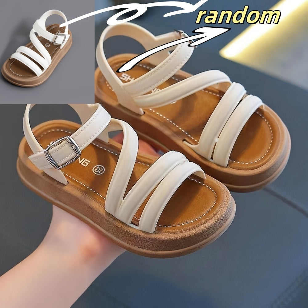 Girls Summer Sandals Breathable PVC Tassel Flat Shoes for Casual Outdoor Wear