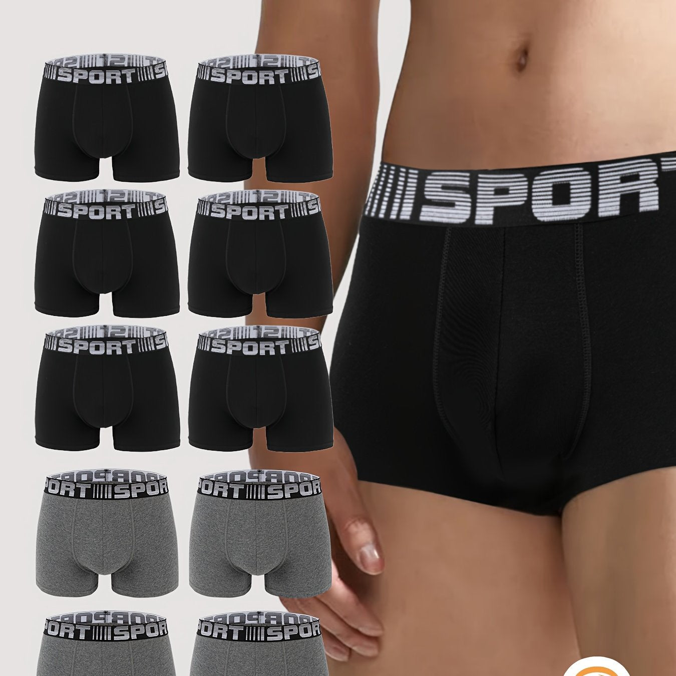 Men's Cotton Boxer Shorts Pack of 5 or 10 Solid Color Casual Medium Stretch