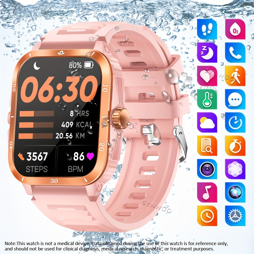 Smart Watch 4.98cm Diameter Touchscreen Fitness Tracker with Call Function and 100+ Sport Modes