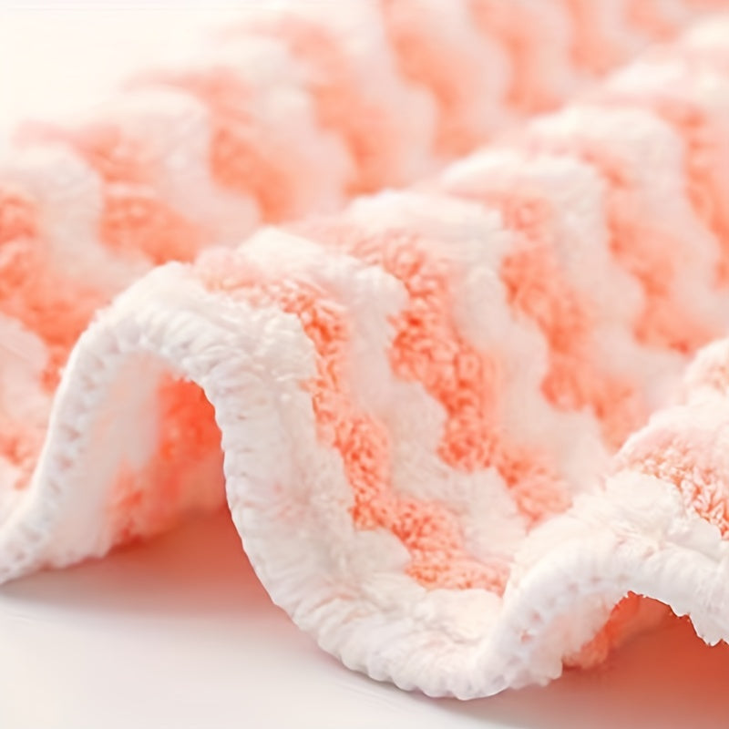 10pcs Striped Non-Stick Oil Cleaning Cloth Soft Towel for Bathroom 24.99x24.99cm