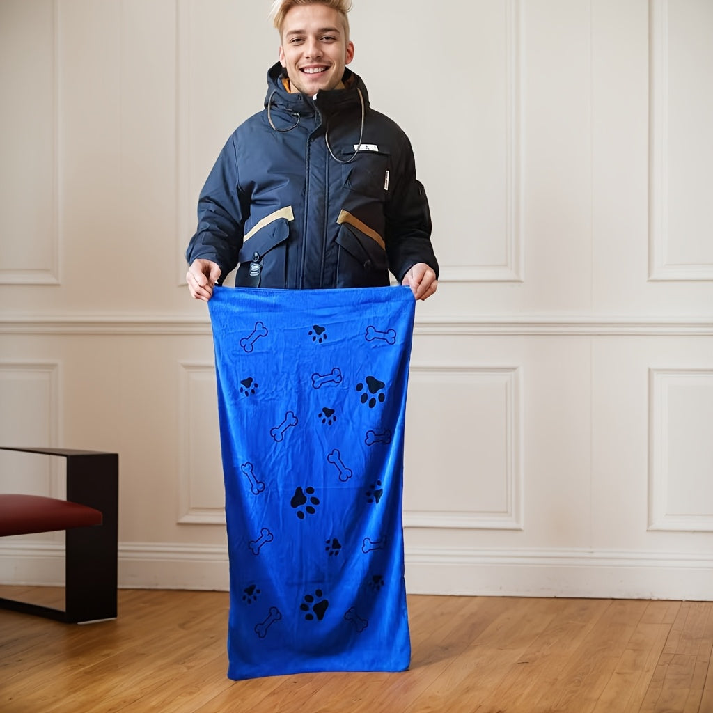 Microfiber Dog Towel for Medium to Large Breeds Quick-Drying Soft Gray Pet Bathing Grooming