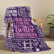 Polyester Flannel Throw Blanket for Colleagues Purple Digital Print Soft Gift