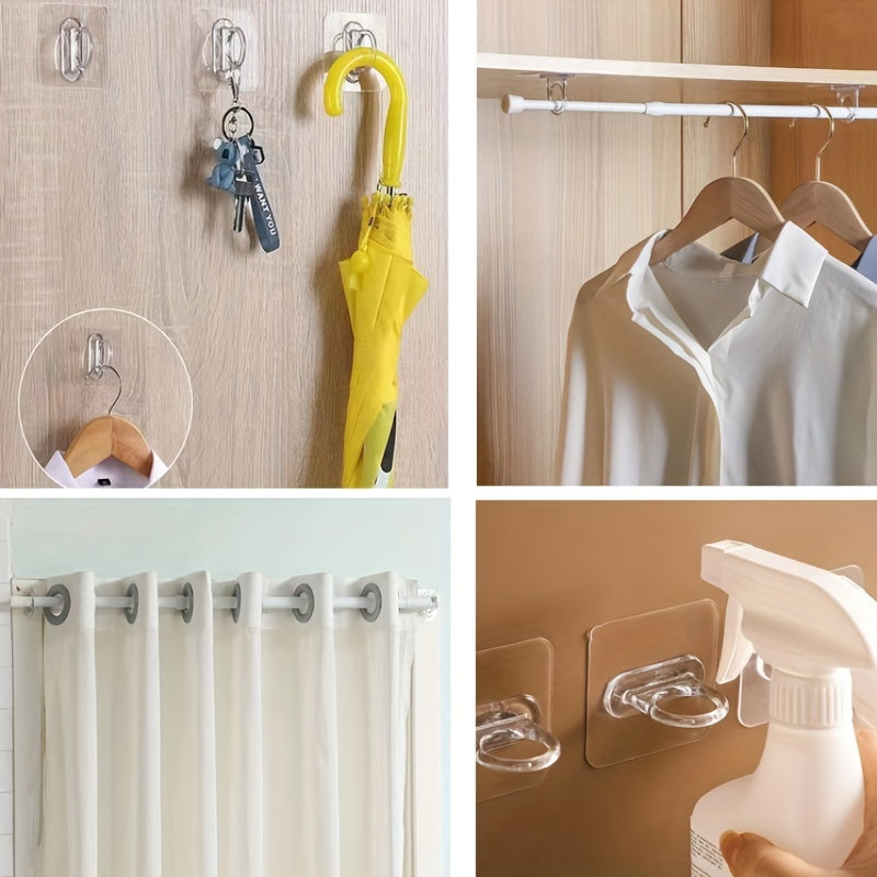 Ganchos de pared autoadhesivos paquete de 4 colgador de gel de ducha para baño soporte de barra de cortina de pared