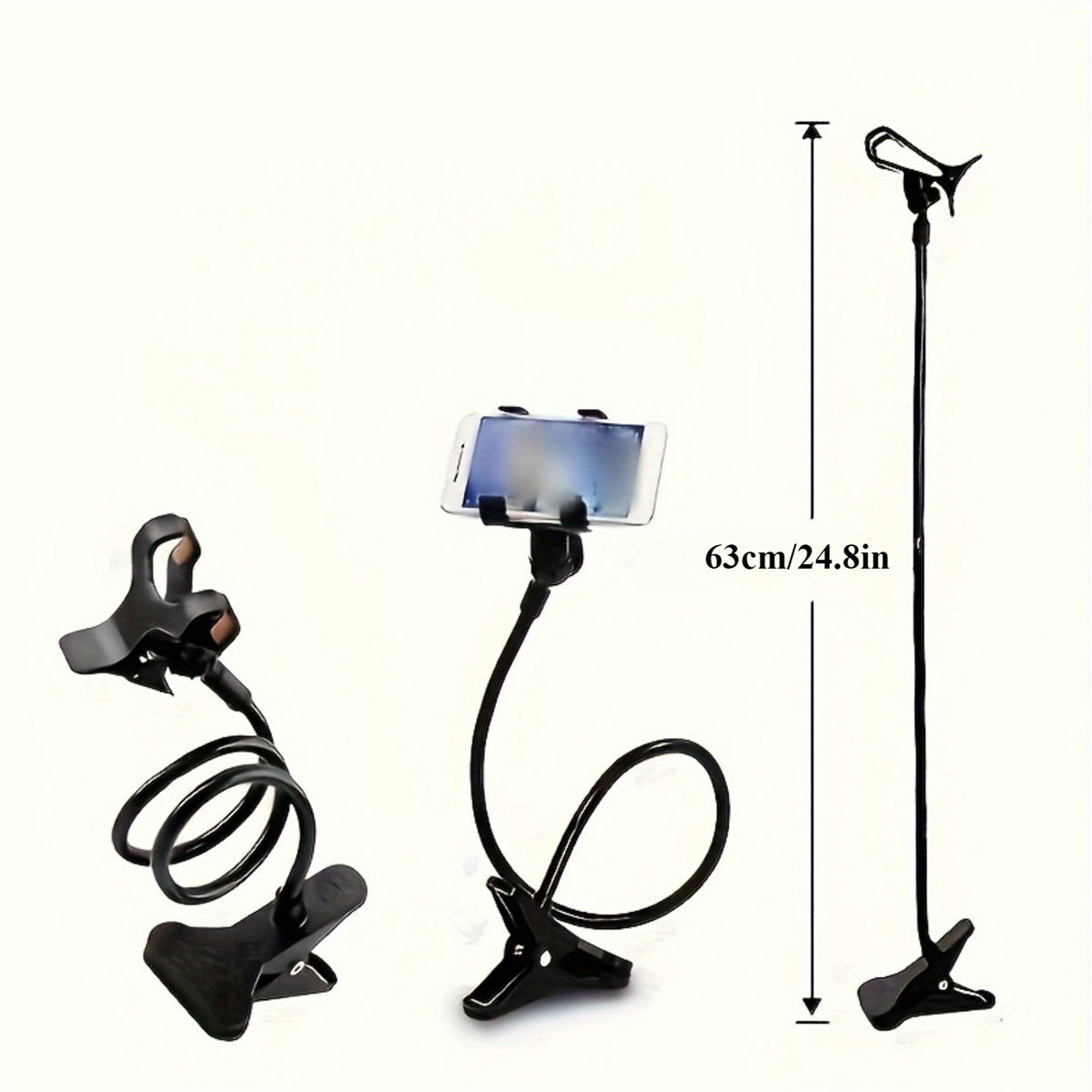 Multifunctional Mobile Phone Holder with Adjustable Clip for Bedside or Desktop Use