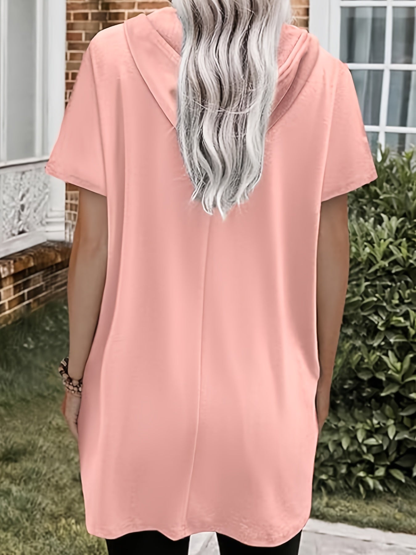 Женская футболка свободного кроя с коротким рукавом и карманами, легкий полиэстер-спандекс