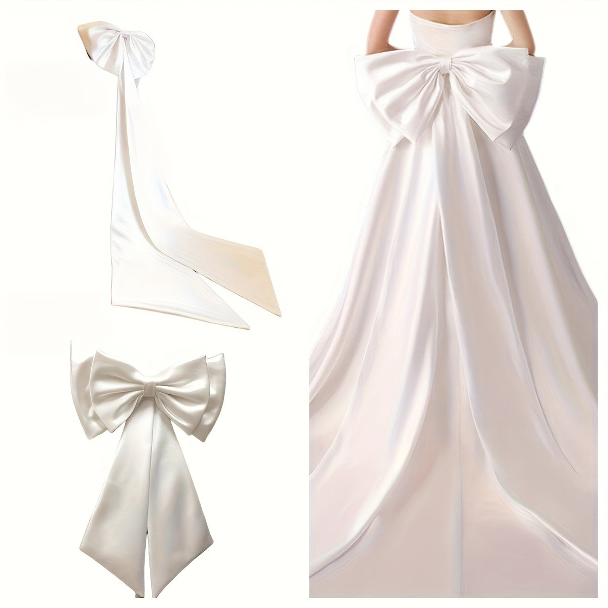 Women's Elegant Wedding Accessories with Detachable Bowknot Decoration